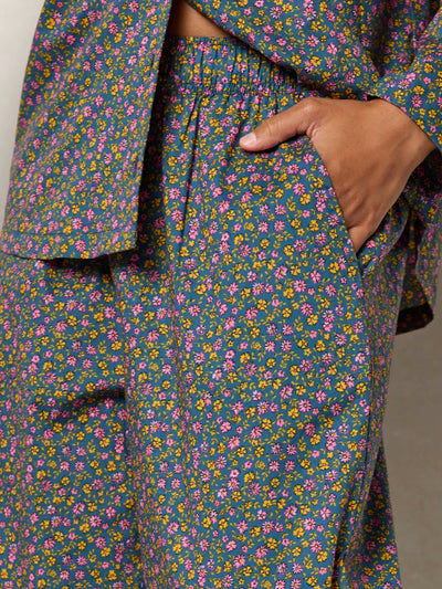 Mix & Match Cotton Pajama Pants - Mari Ditsy Navy-view 1