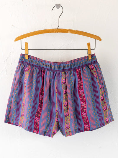 Mix & Match Cotton Pajama Shorts - Retro Ribbons Navy-view 1