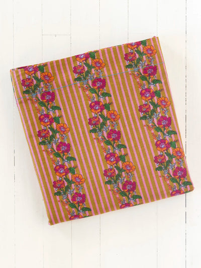 Mix & Match Cotton Flat Sheet - Pink Floral Stripe-view 1