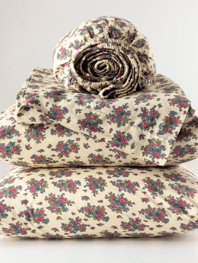 Sooo Soft Cotton Sheet Set - Rose Bunches Cream-view 1